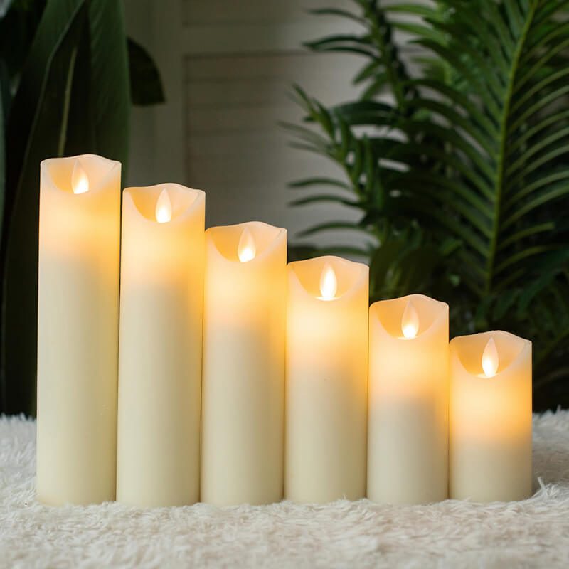 Senmasine 6PCS Flameless Candle With Real Wax Battery Operated 4