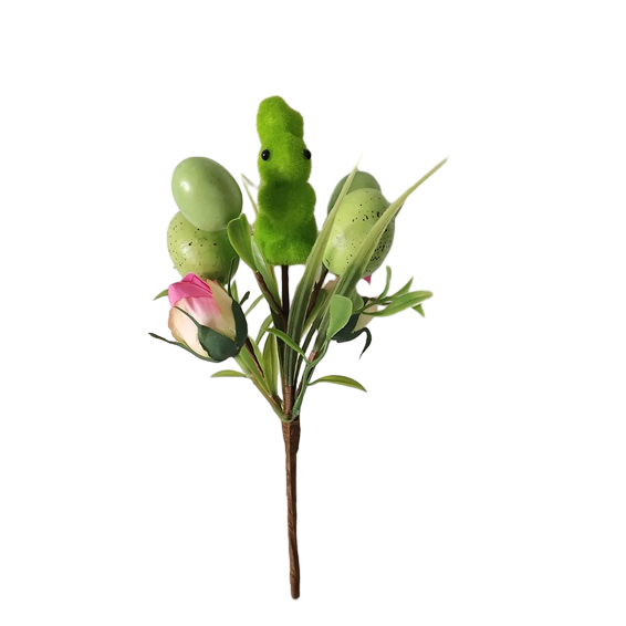 Senmasine 复活节彩蛋镐带人造叶花兔子胡萝卜装饰 9/10/11/12/14/15 英寸