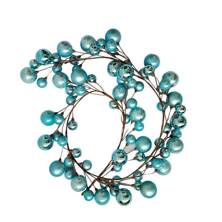 Senmasine boule bleue 6 pieds guirlandes de boules pour décoration murale de vacances de Noël