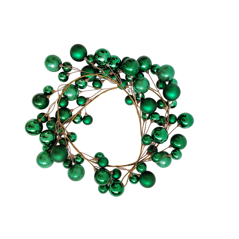 Senmasine Guirlandes de boules de Noël vertes de 1,8 m pour décorations de fête à suspendre à la maison, à l'intérieur et à l'extérieur