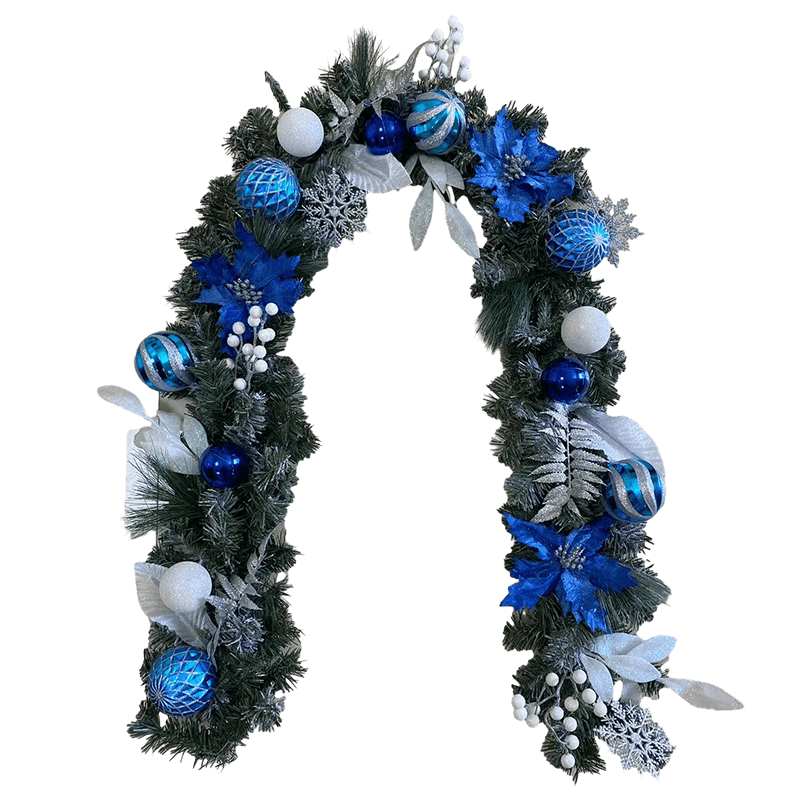 Senmasine hanging christmas garland for front door decor mixed ribbon bows pinecone glitter baubles ball