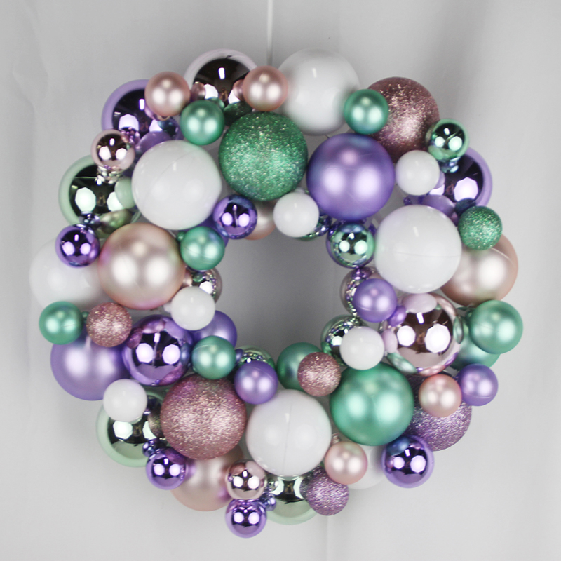 Senmasine – couronne de boules de 33cm, pour porte d'entrée suspendue, décoration de fête de noël