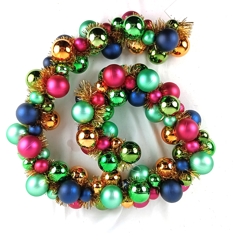 Senmasine Guirlande de boules de Noël de 1,8 m pour décorations suspendues, boules de Noël incassables