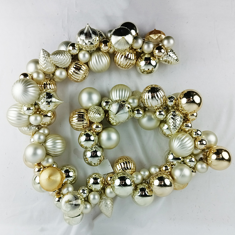 Senmasine 6ft christmas bauble garland with special gold balls xmas party front door home decoration