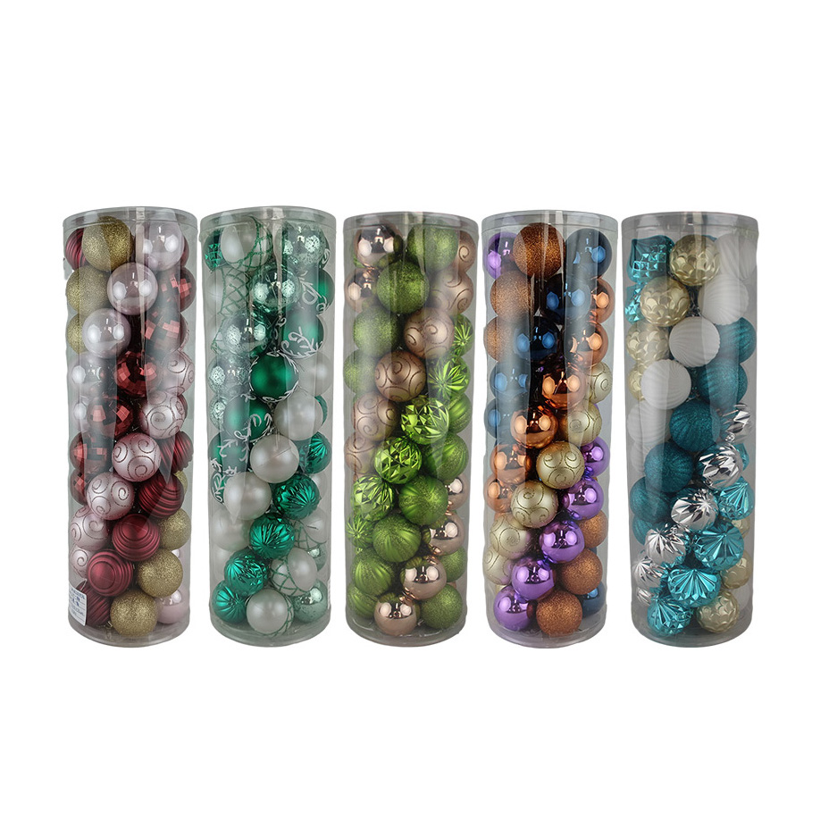 Senmasine, set di 50 palline decorative natalizie per decorazioni natalizie da appendere, set di ornamenti infrangibili da 60 mm