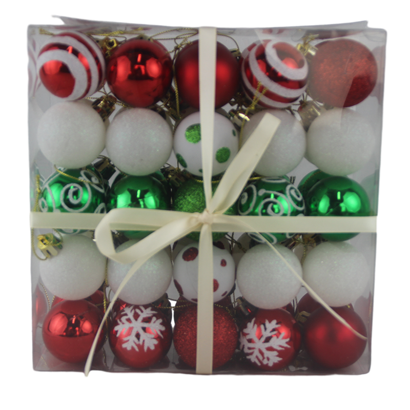 Senmasine 50 件迷你圣诞球套装彩色小玩意悬挂装饰品圣诞节节日装饰礼品