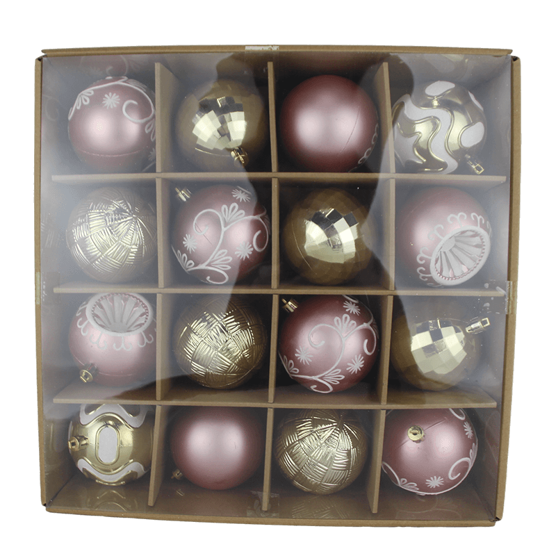 Senmasine пластиковый шар рождественские украшения 16 шт. наборы безделушек из розового золота для праздника, вечеринки, фестиваля, украшения, подарки