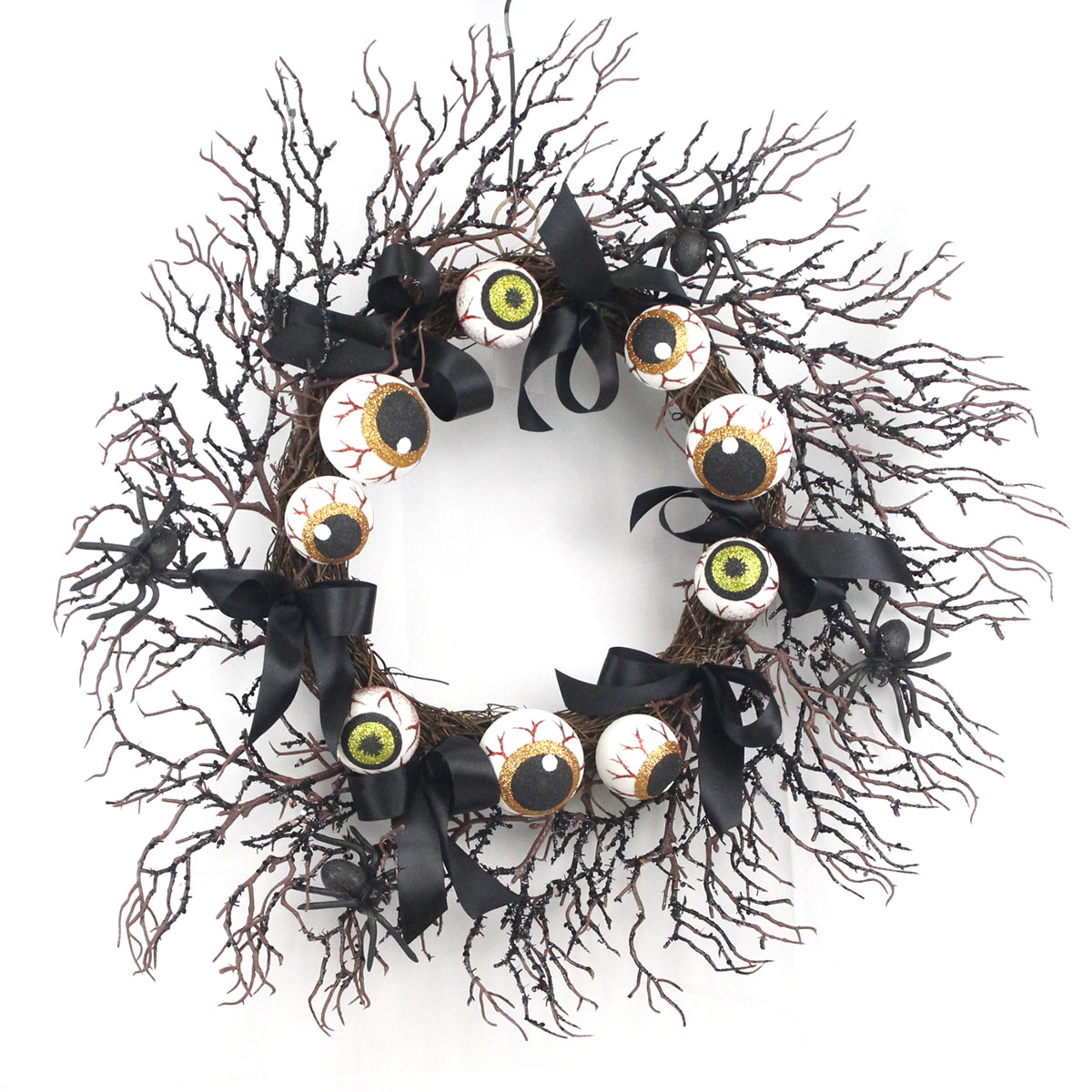 Senmasine halloween black twigs wreath for Front Door Indoor Outdoor Party Home hanging Decorations