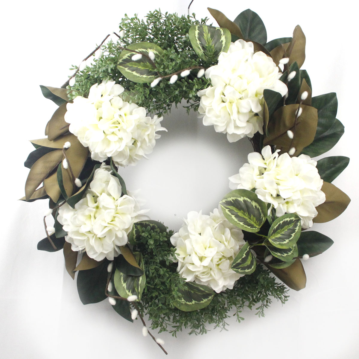 Senmasine spring flower wreath artificial flowers rose peony mixed Greenery leaves ribbon bows front door hanging decor - COPY - t1adlt