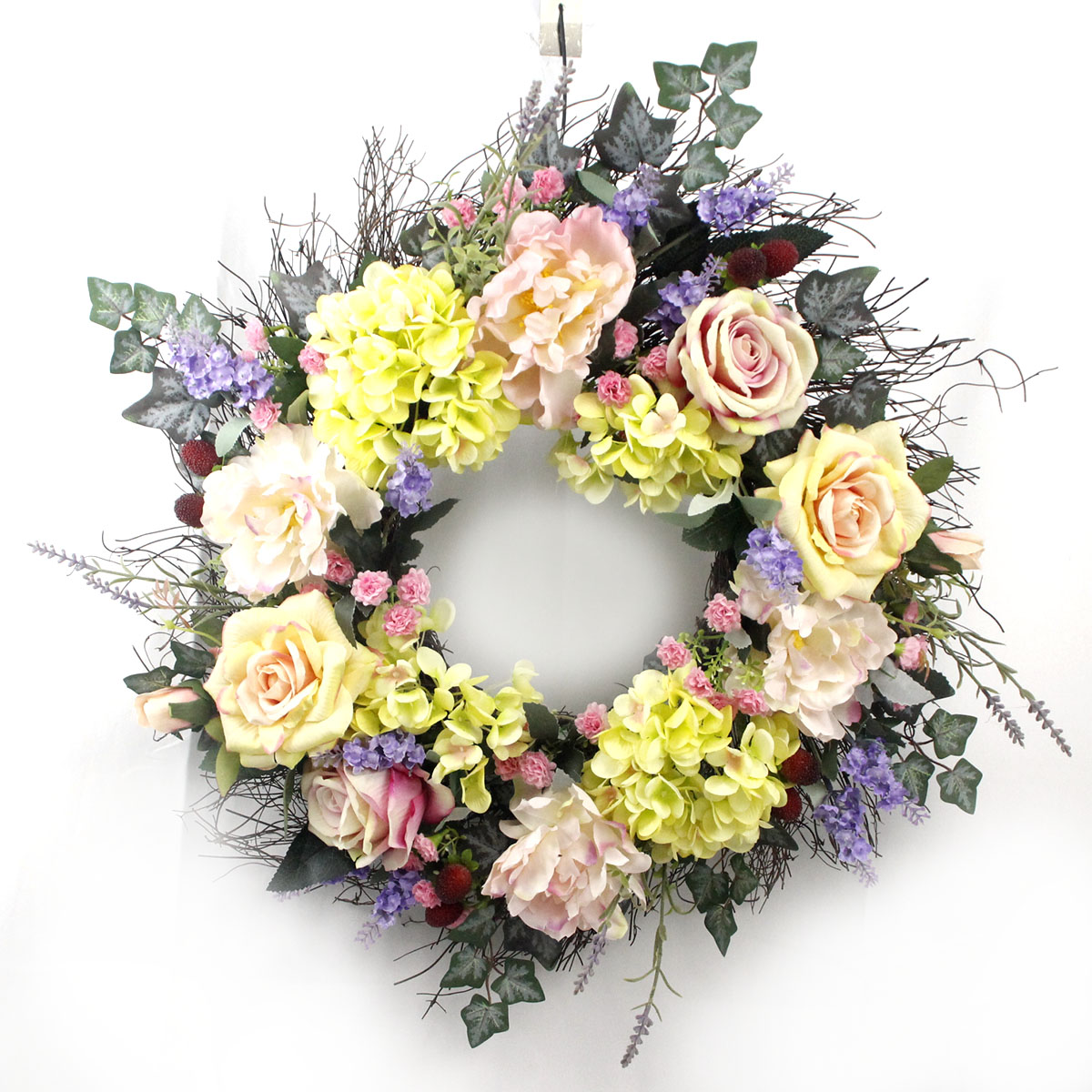 Senmasine spring wreaths with artificial flowers leaves front door Farmhouse Indoor Outdoor hanging Decor - COPY - g77lca