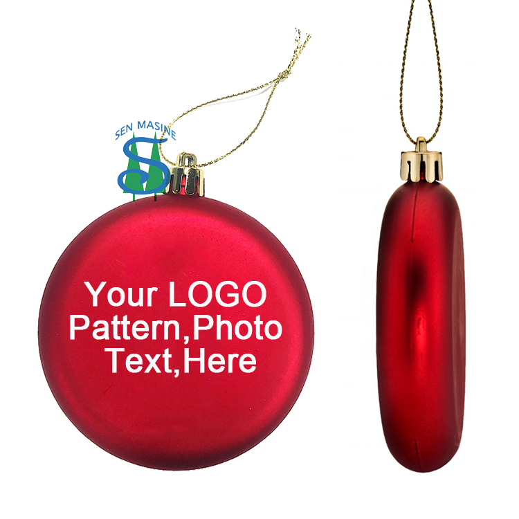 Senmasine 圣诞饰品带徽标照片个性化可定制防碎悬挂塑料小玩意球礼物