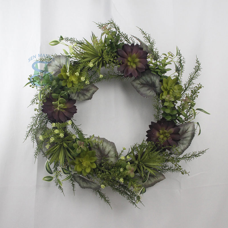 سينماسين إكليل عصاري صناعي مقاس 22 بوصة لتزيين الربيع المعلق ترتيب الباب الأمامي باللون الأخضر الأخضر