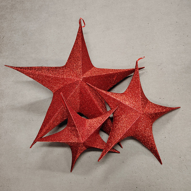 Pendurado no Natal estrela dobrável para a decoração de parede de festa várias cores disponíveis Shining Star
