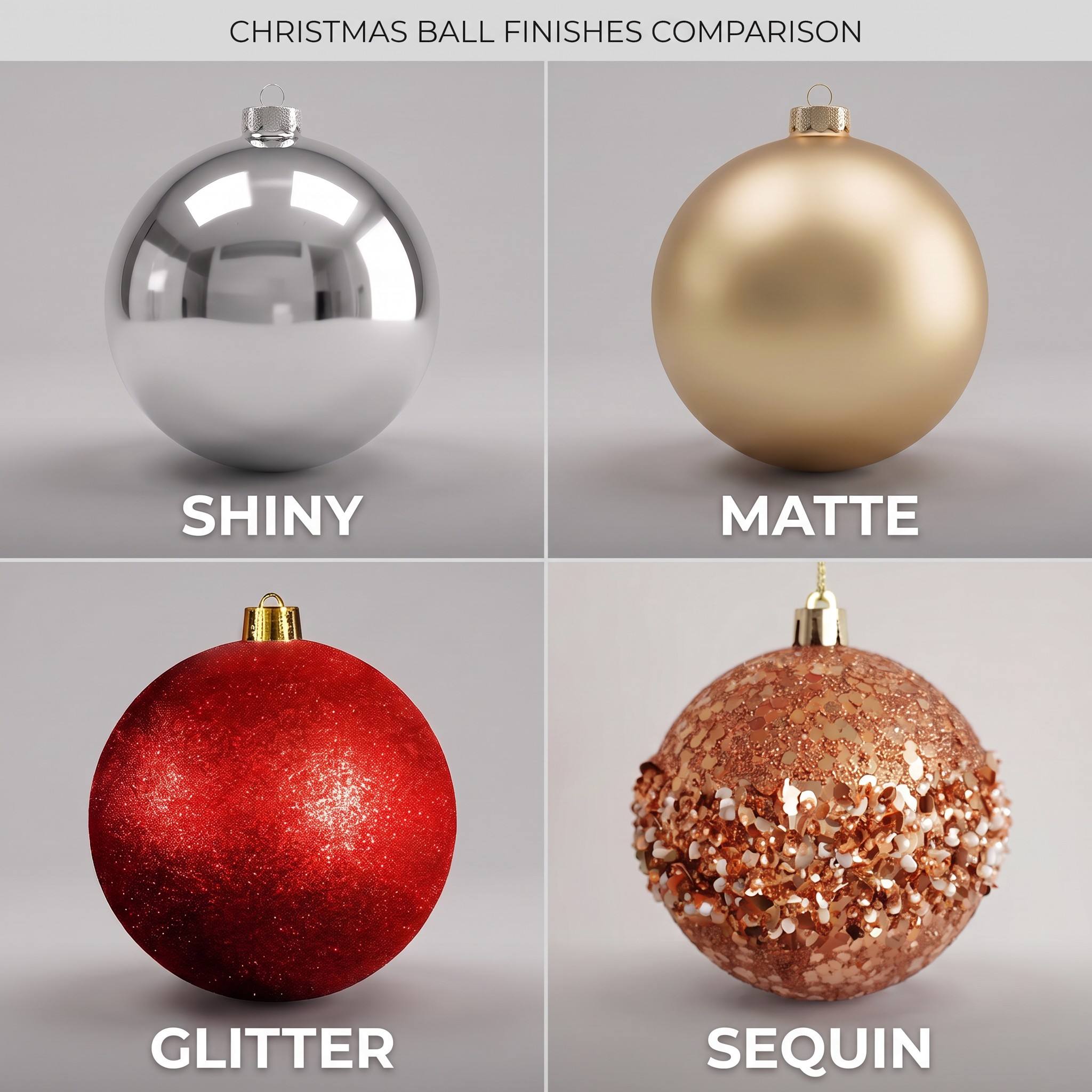 Anleitung zum Finish von Weihnachtskugel-Ornamenten: Glänzend, matt, glitzernd, perlmuttfarben, mattiert und mehr