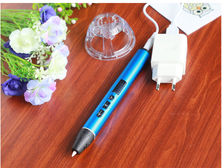 Best quality slim 3D drawing pen connect to power bank US/EU/UK/AUS adpter plug with USB cable