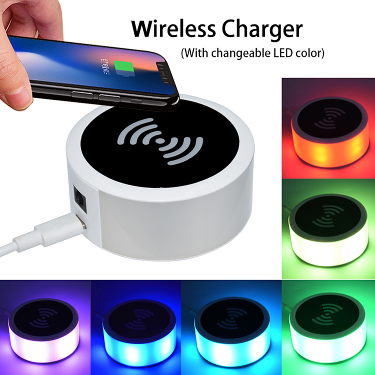 Caricabatterie wireless universale con logo personalizzato da 15 W Caricatore rapido Tappetino di ricarica wireless leggero rotondo portatile in lega di alluminio
