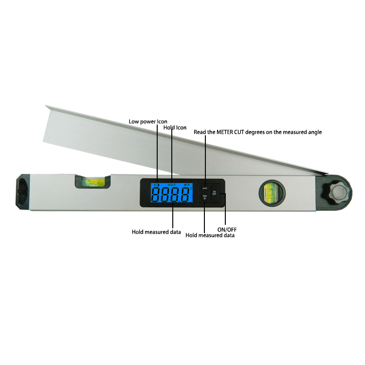 Pantalla Lcd retroiluminada, regla de ángulo Digital de aluminio, función de medidor, precisión, buscador de ángulo Digital