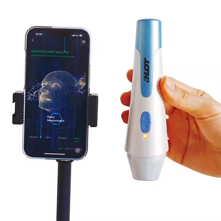 Handle Wifi Microscope Beauty Facial Analyzer Detector Equipment Wireless WIFI Tri Spectral AI Intelligent Skin Analyzer