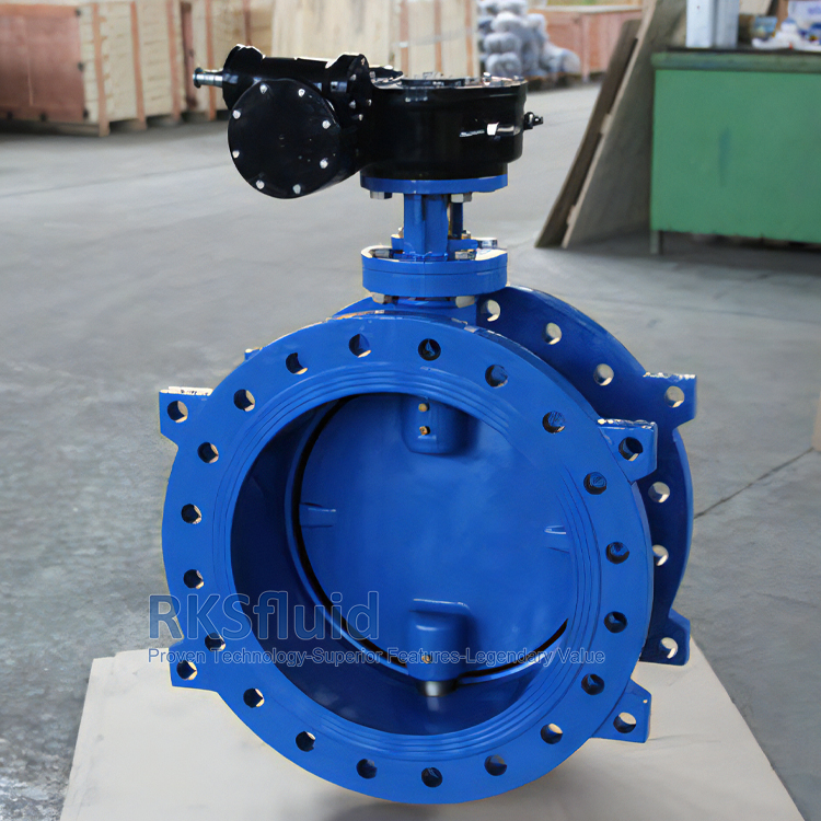 Manufacturer DIN3302 Epoxy Coated Ductile Iron Wafer Double Eccentric Flange Butterfly Valve DN600