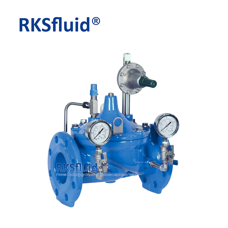 3 Inch 200x ductile iron PN10 PN16 pressure reducing valve hydraulic for water with pressure gauge