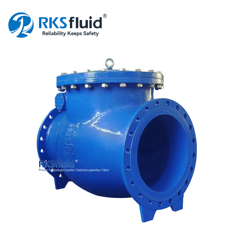 BS5153 ASME DN450 DN500 ductile cast iron GGG50 swing flange check valve PN16 Class150 for sea water