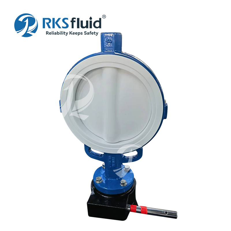 Griffin series carbon steel wafer lug PTFE lined butterfly valve DN300 PN6 PN10 for water