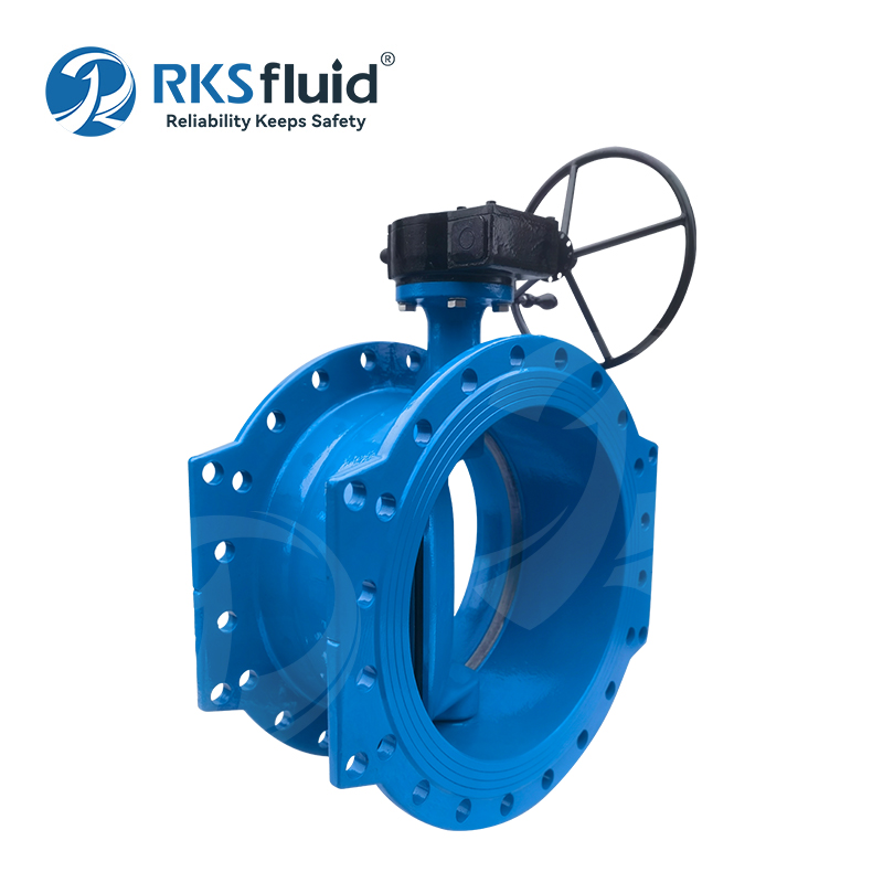Athena series EN558 Series14 ductile iron DN600 double eccentric flange butterfly valve PN16 with gearbox and handwheel