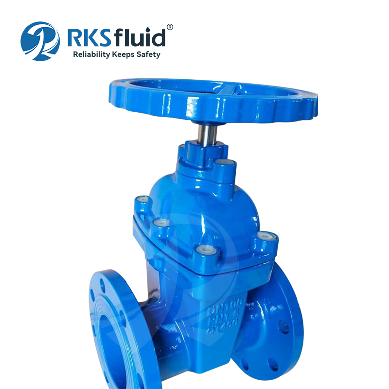 OEM Custom Großhandel Wasserventil PN10 Gusseisen 4 Zoll Soft Seal Flanschschieber DN100 DN200