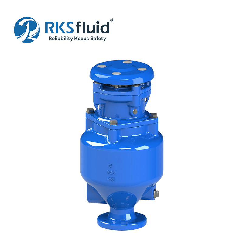 RKSfluid Flange de combinação de água de esgoto BS DN100 DN200 Válvula de liberação de ar pn10 pn16