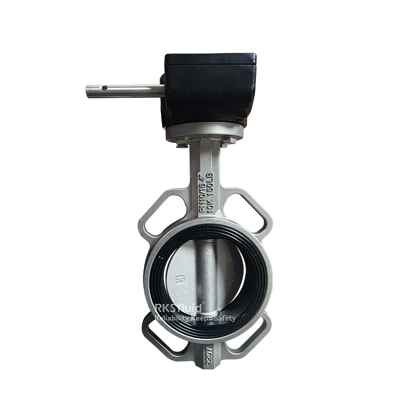 China Ventilhersteller API609 Edelstahl 150 lbs 4 Zoll Wafer Mittellinie Schmetterlingsventil DN100 PN10 PN16