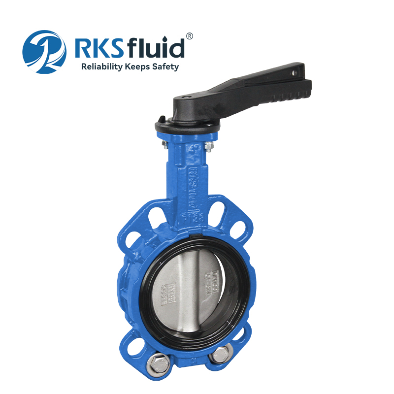 RKSfluid Factory Direct Price Edelstahl Motorisierte Schmetterlingsventil duktile Eisenhandbuch Haffer Schmetterlingsventil DN100