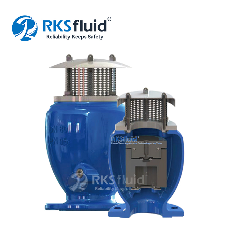 Serie Cerberus DN80 DN100 Combinación Válvula de liberación de aire de hierro dúctil para tuberías de alcantarillado