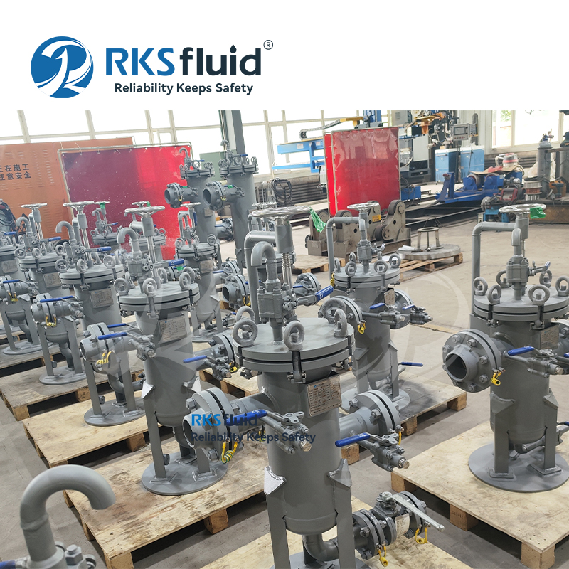 RKSfluid Factory 1 micron Carbon Steel Banked Filter Housing Custom para tratamiento de aguas residuales