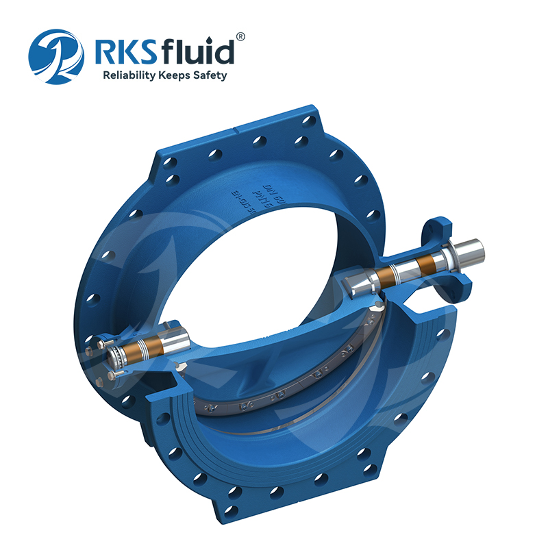 rksfluid fabricante duplo flange excêntrico Válvula de borboleta pn40 para tratamento de água