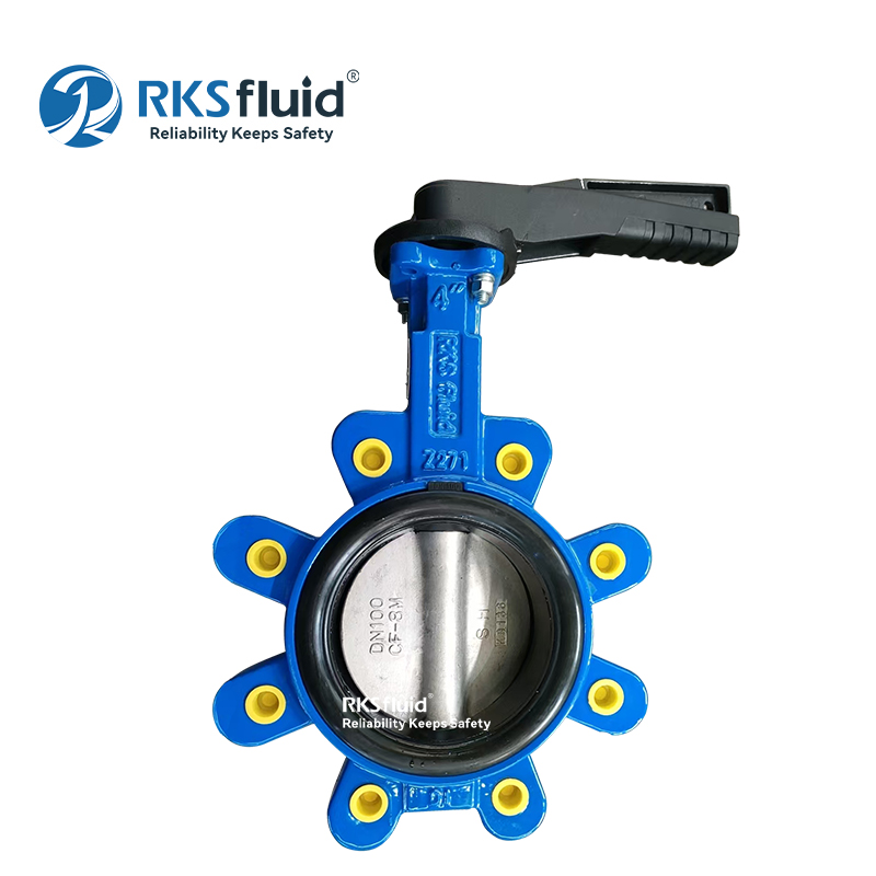 RKSfluid Resilient Saats Flansch duktile Eisen Wafer/Lug Schmetterlingsventil DN32-DN2400
