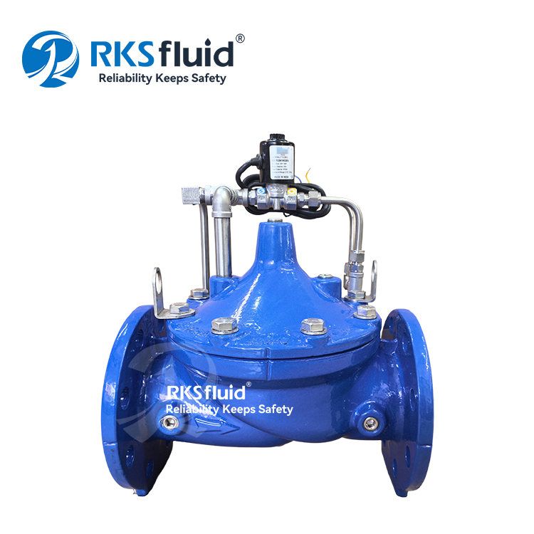 Válvula de control solenoide de brida K700 Válvula de control motorizada dúctil de hierro PN16 DN200 DN300 Custom