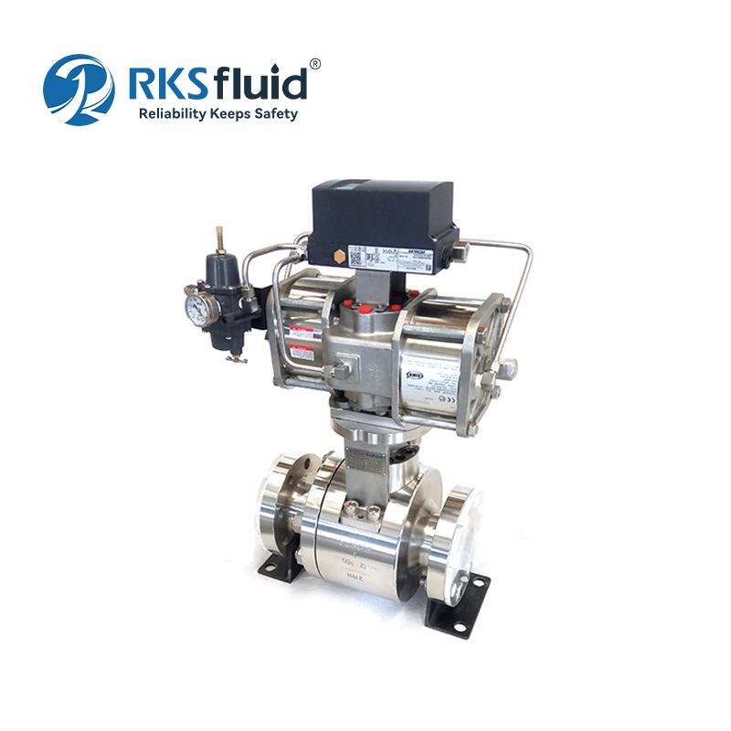 Hartdichtender schwimmender Kugelhahn mit pneumatischem Antrieb