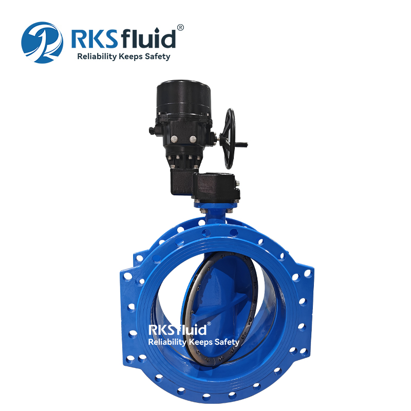 Kundenspezifische doppelexzentrische elektrisch betätigte Absperrklappe, Flansch-Hochleistungsabsperrklappe DN500 PN16 PN25