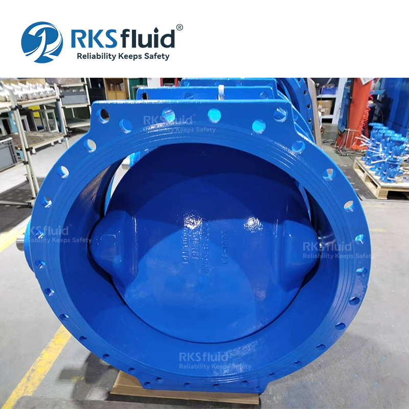 RKSfluid Fábrica de válvulas, entrega rápida, alta temperatura, válvula de mariposa excéntrica doble de hierro dúctil DN1000 para proyectos de agua