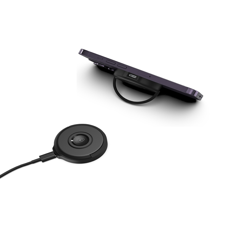 Portable 3-In-1 Magnetic Fast Wireless Charger With Foldable Metal Bracket Phone Holder For All Apple Watch Series and iPhones or Earphones (MH-D48)