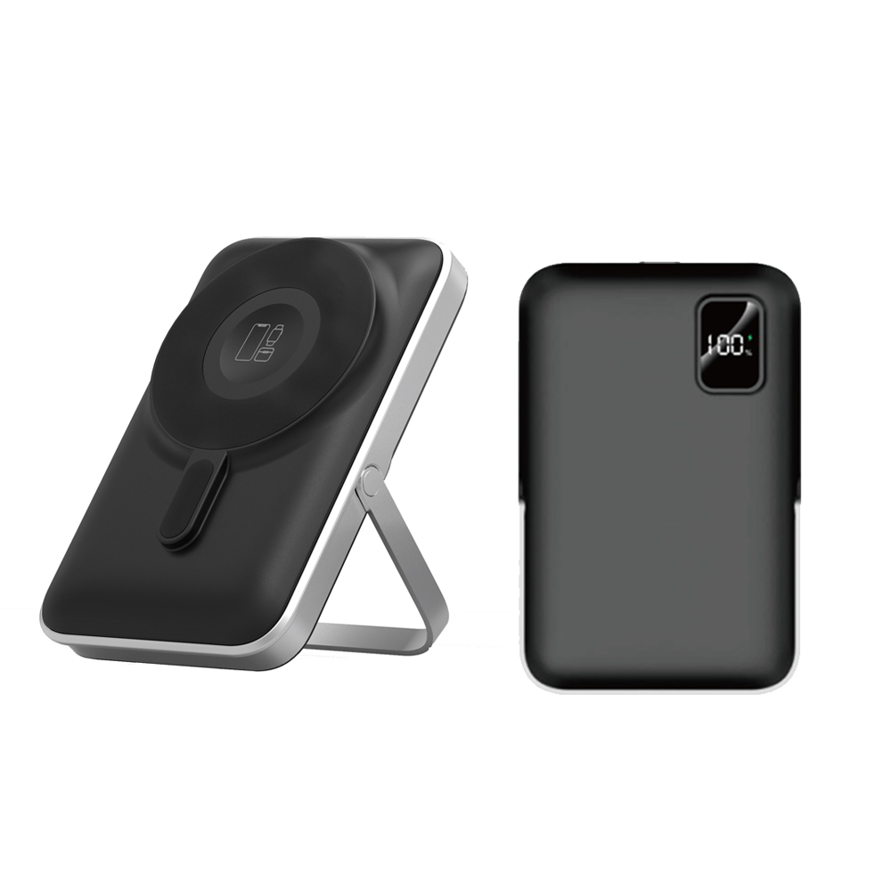 3 合 1 10000mAh 磁性 MagSafe 无线充电移动电源带可折叠金属支架手机支架适用于 iPhone iWatch 耳塞 (MH-P70)