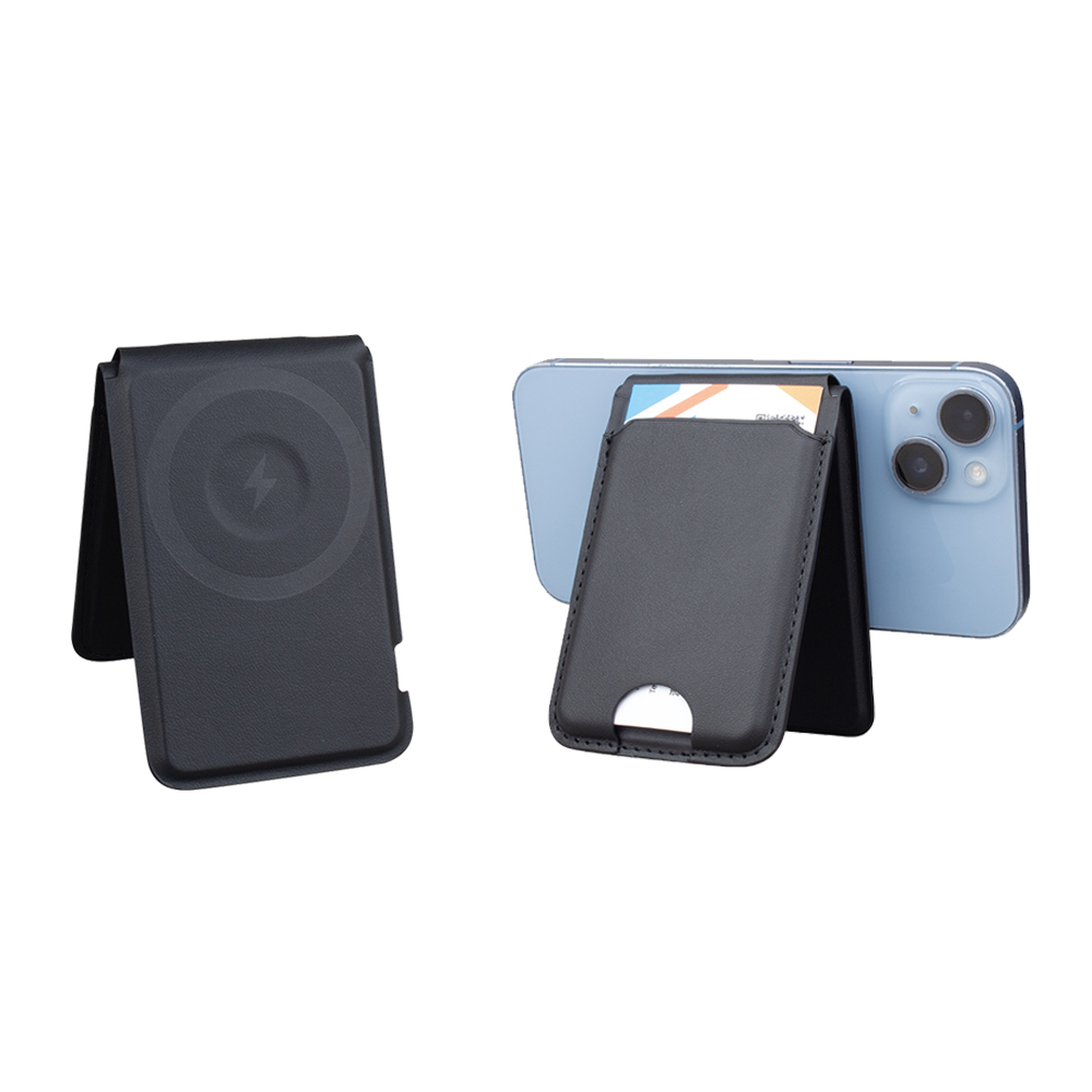 便携式 PU 材料 3 合 1 磁性快速无线充电器支架，带卡座，适用于所有 Apple Watch 或 AirPods 或 iPhone 充电 (MH-D78)