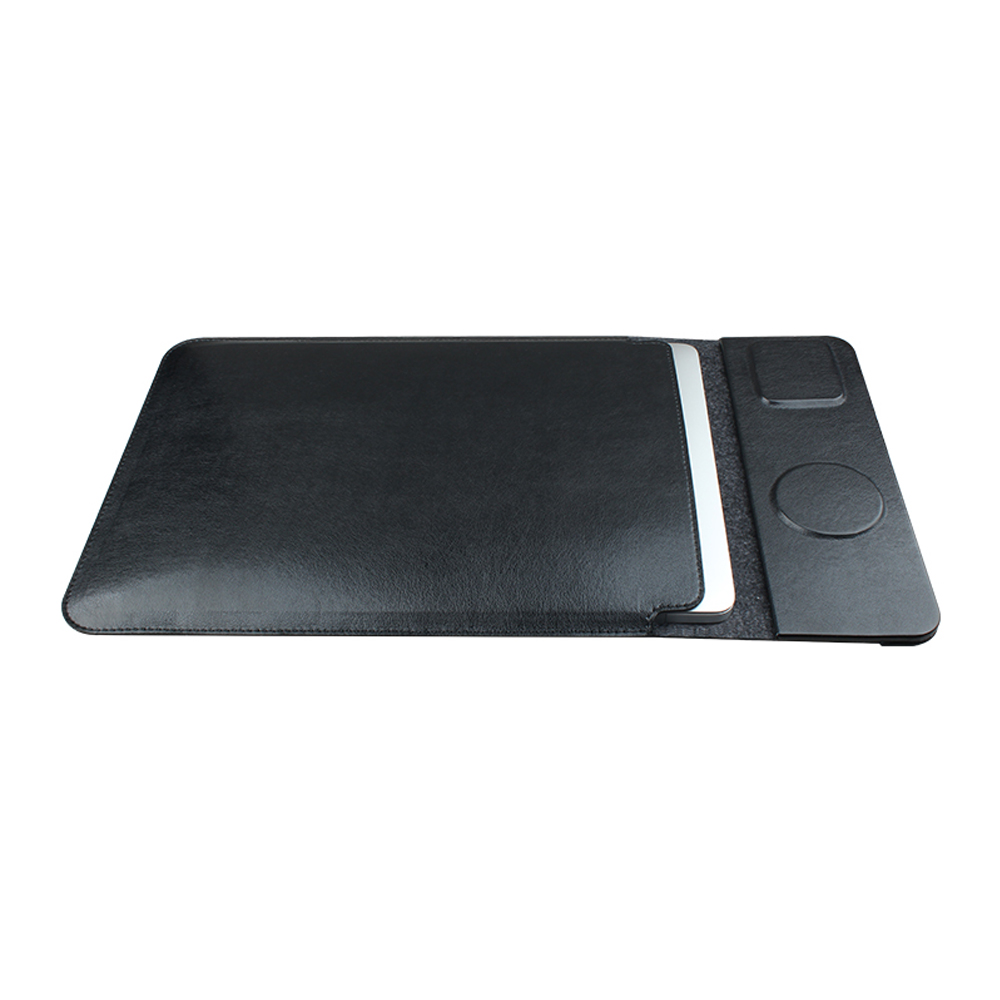 Tappetino per mouse e custodia per laptop con caricabatterie wireless magnetico 4 in 1 con pelle PU personalizzabile per la ricarica del telefono e degli auricolari (MH-D89B)