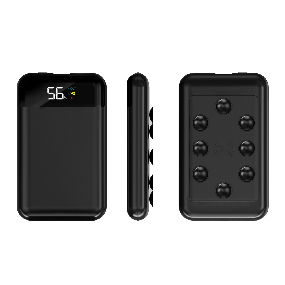 10000mAh 15W 快速无线充电移动电源，带强力吸盘支架和 LED 数字电量显示 USB-C 输入输出 (MH-P37)