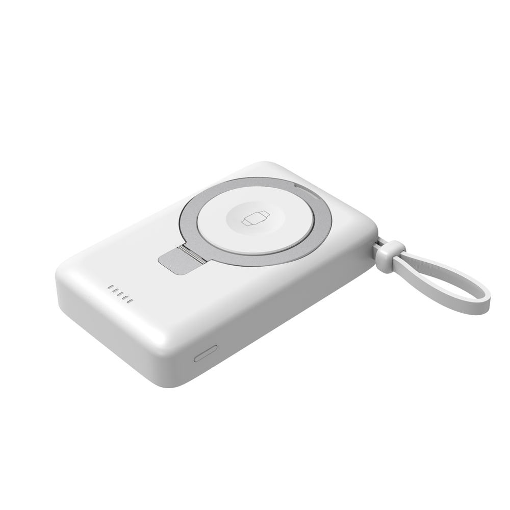 Πολυλειτουργικό Magnetic MagSafe Wireless Power Bank 10000 mAh με πτυσσόμενη βάση στήριξης τηλεφώνου και ενσωματωμένα καλώδια για φόρτιση όλων των συσκευών (MH-P80)
