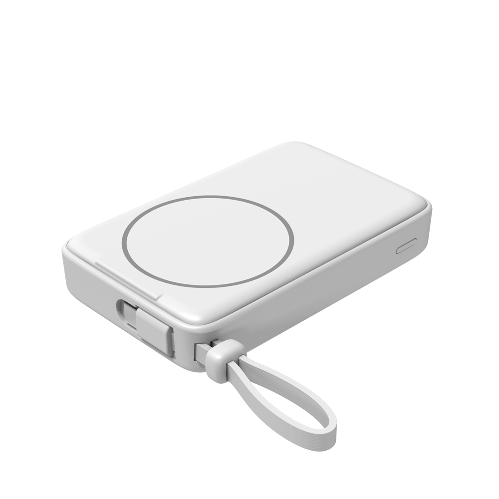 Πολυλειτουργικό Magnetic MagSafe Wireless Power Bank 10000 mAh με πτυσσόμενη βάση στήριξης τηλεφώνου και ενσωματωμένα καλώδια για φόρτιση όλων των συσκευών (MH-P80)