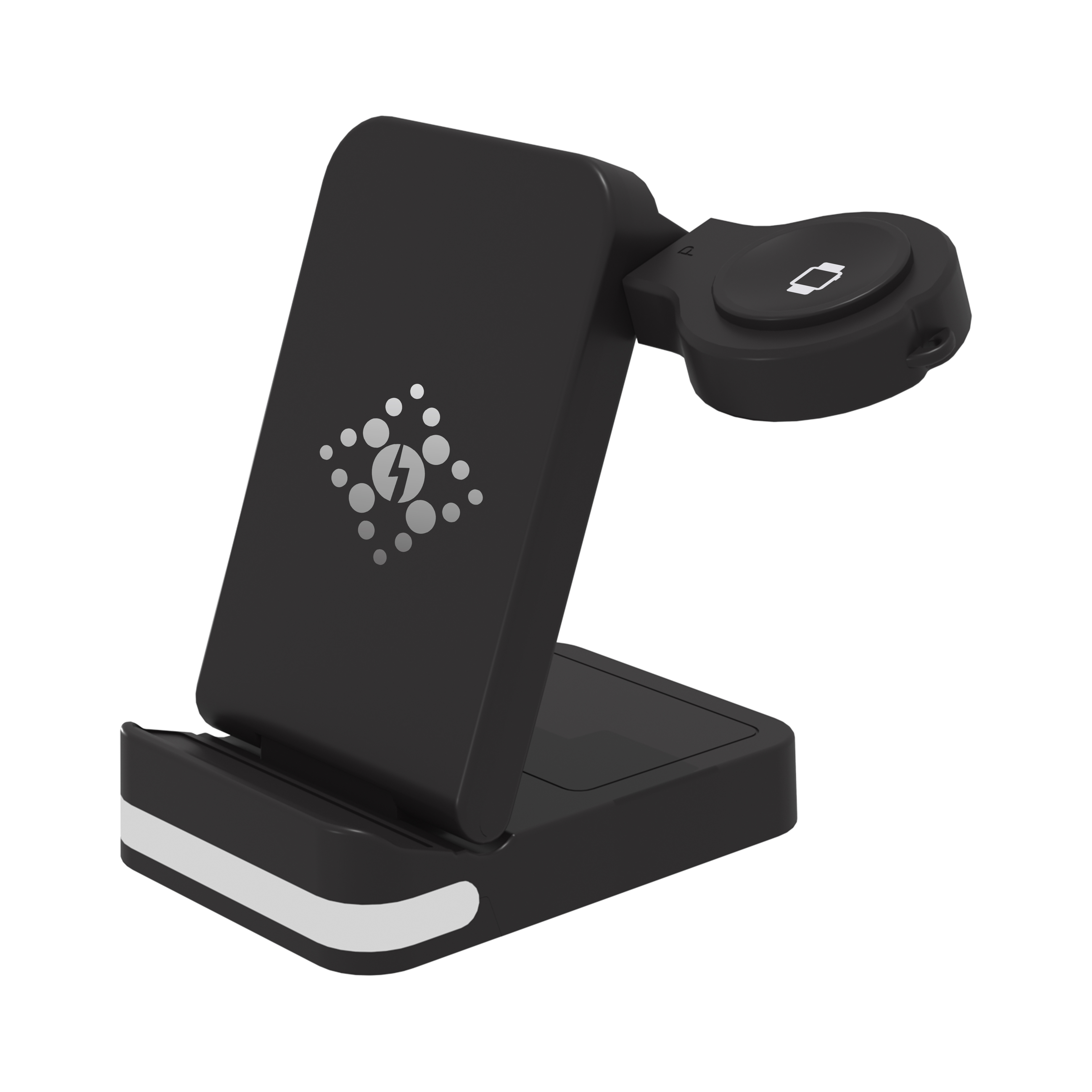 多功能可折叠无线充电器，带触摸夜灯和可拆卸 USB 模块，适用于 iWatch 或 Galaxy 手表充电 (MH-Q450)