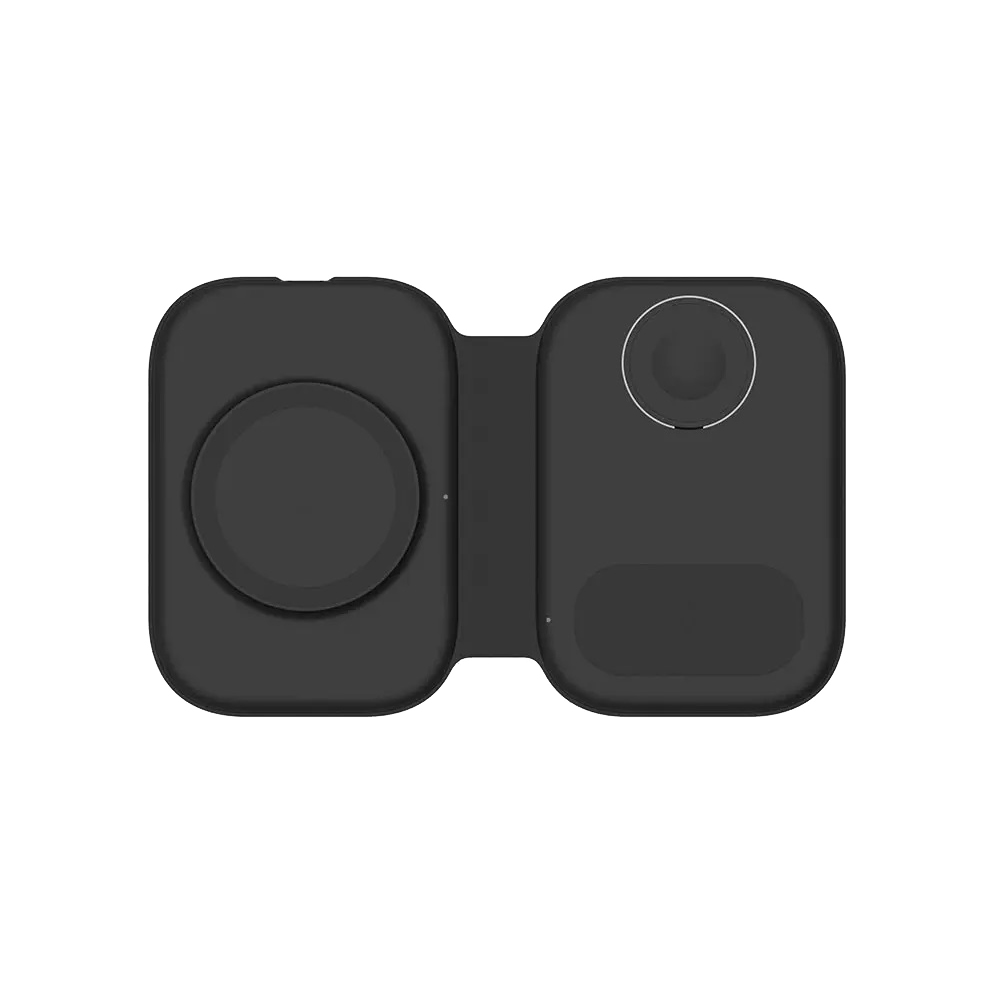 iPhone Apple Watch AirPods (MH-Q480) के लिए 15W MagSafe वायरलेस चार्जिंग के साथ फोल्डेबल 3 इन 1 मैग्नेटिक फास्ट वायरलेस चार्जर पैड
