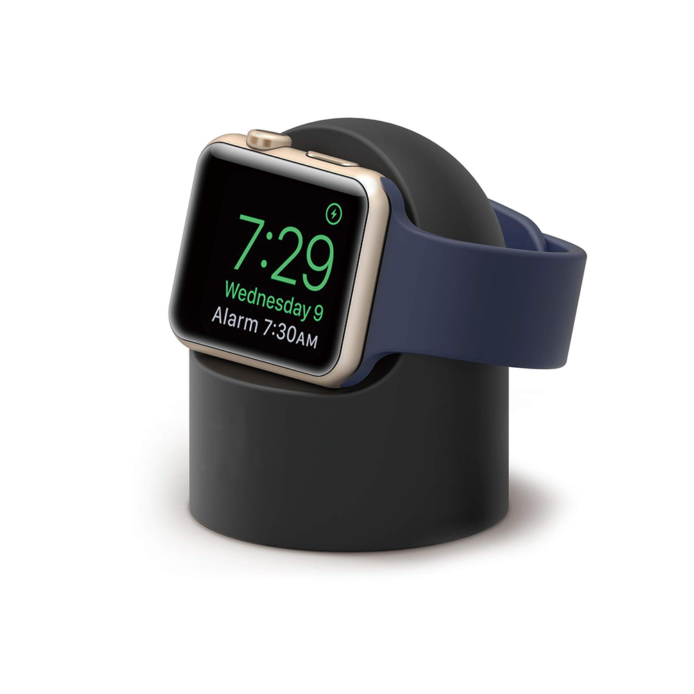 Ασύρματη βάση φόρτισης Premium σιλικόνης για Apple Watch με λειτουργία Nightstand και λειτουργία διαχείρισης καλωδίου (MH-D35) με αντοχή στις πτώσεις