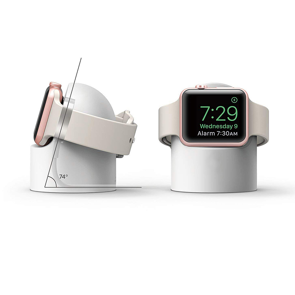 Ασύρματη βάση φόρτισης Premium σιλικόνης για Apple Watch με λειτουργία Nightstand και λειτουργία διαχείρισης καλωδίου (MH-D35) με αντοχή στις πτώσεις